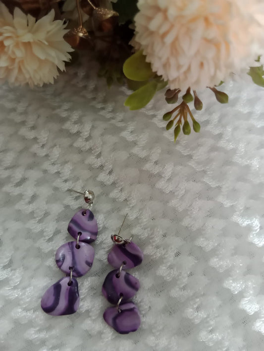 Handmade Purple Swirl Dangle Earrings