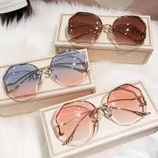 Fashion Metal Leopard Rimless Sunglasse